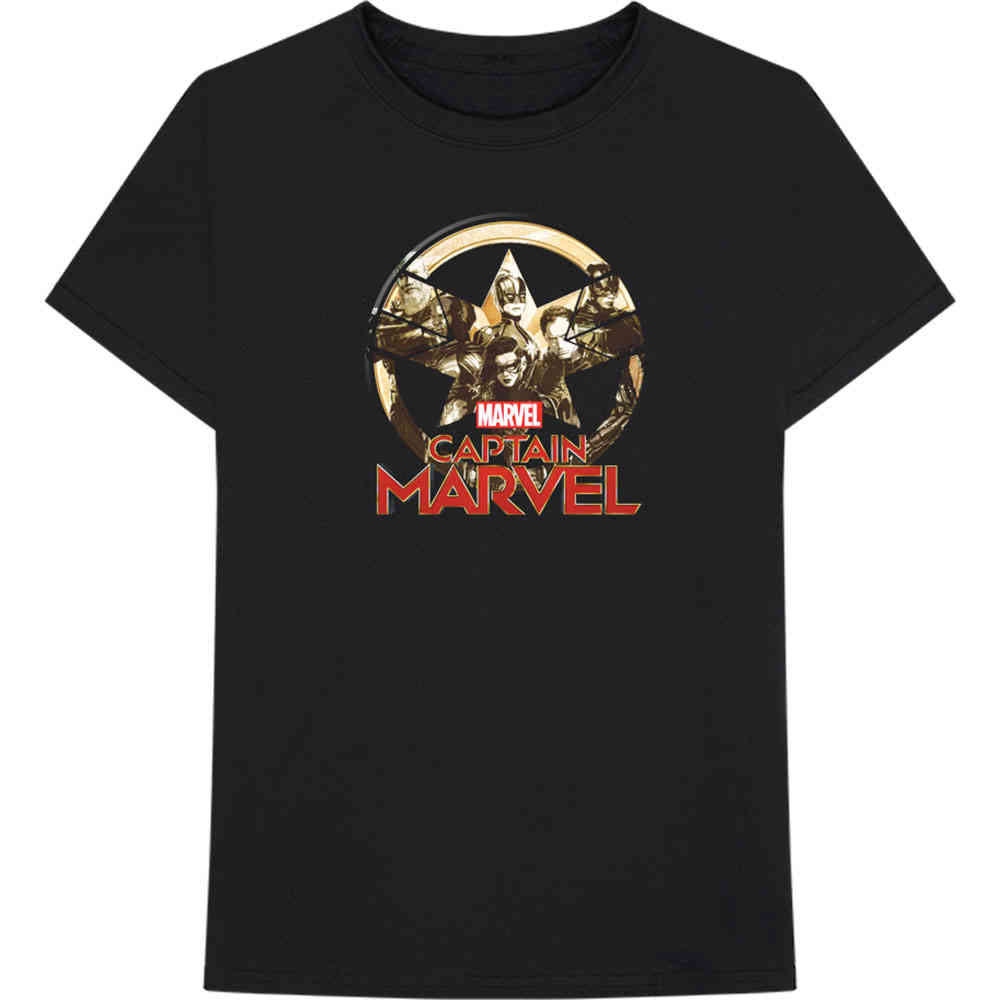 Marvel Captain Marvel - Star Logo Tshirt Homme - Noir